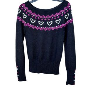 Urban Outfitters LUX pre-owned fair isles yolk sweater. 
BoatNeck Black …